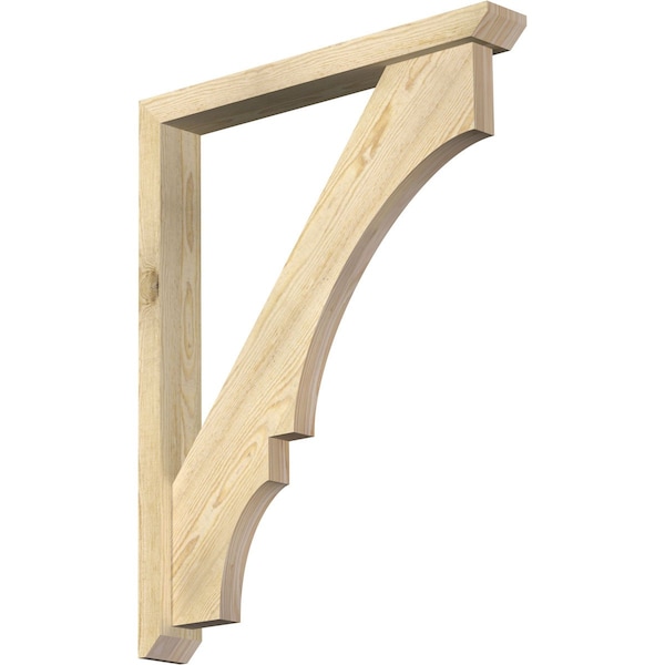 Ekena Millwork Balboa Slat Rough Sawn Bracket w/ Offset Brace, Douglas Fir, 4"W x 30"D x 38"H BKT0402X30X38BOA06RDF - main